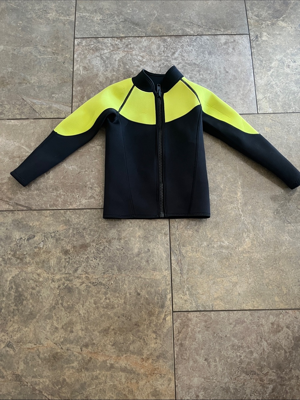 Kids Neon Yellow and Black Swim Jacket - Unbranded